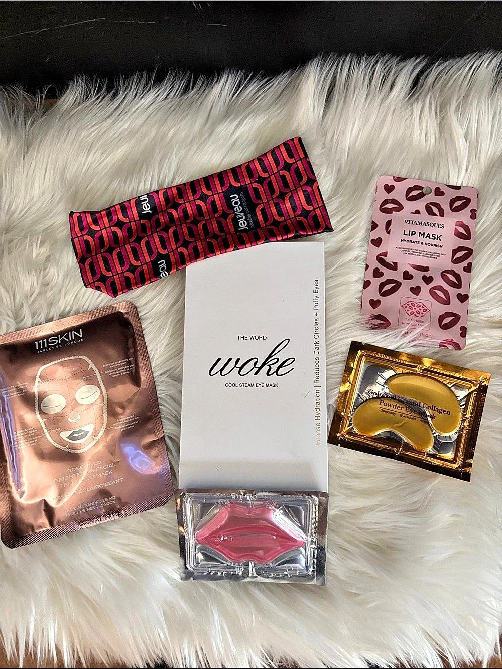 Assorted facial, eye, and lip masks Assorted Skincare Masks in Pink & Brown NWT